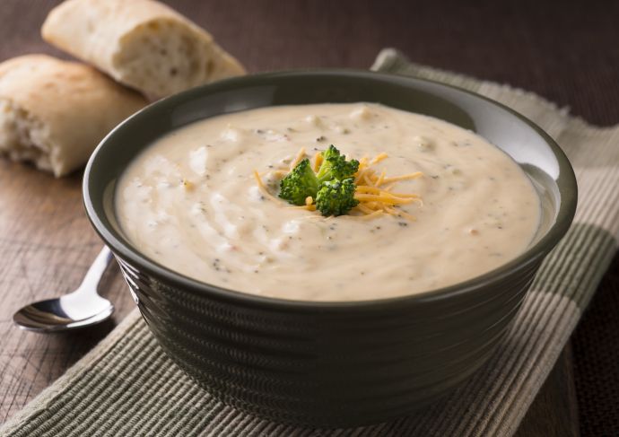 Healthy broccoli cheddar soup