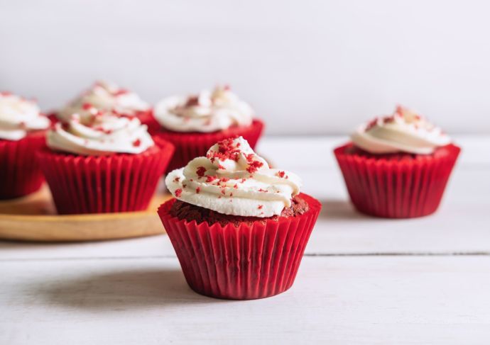 Red Bean Red Velvet Cupcakes