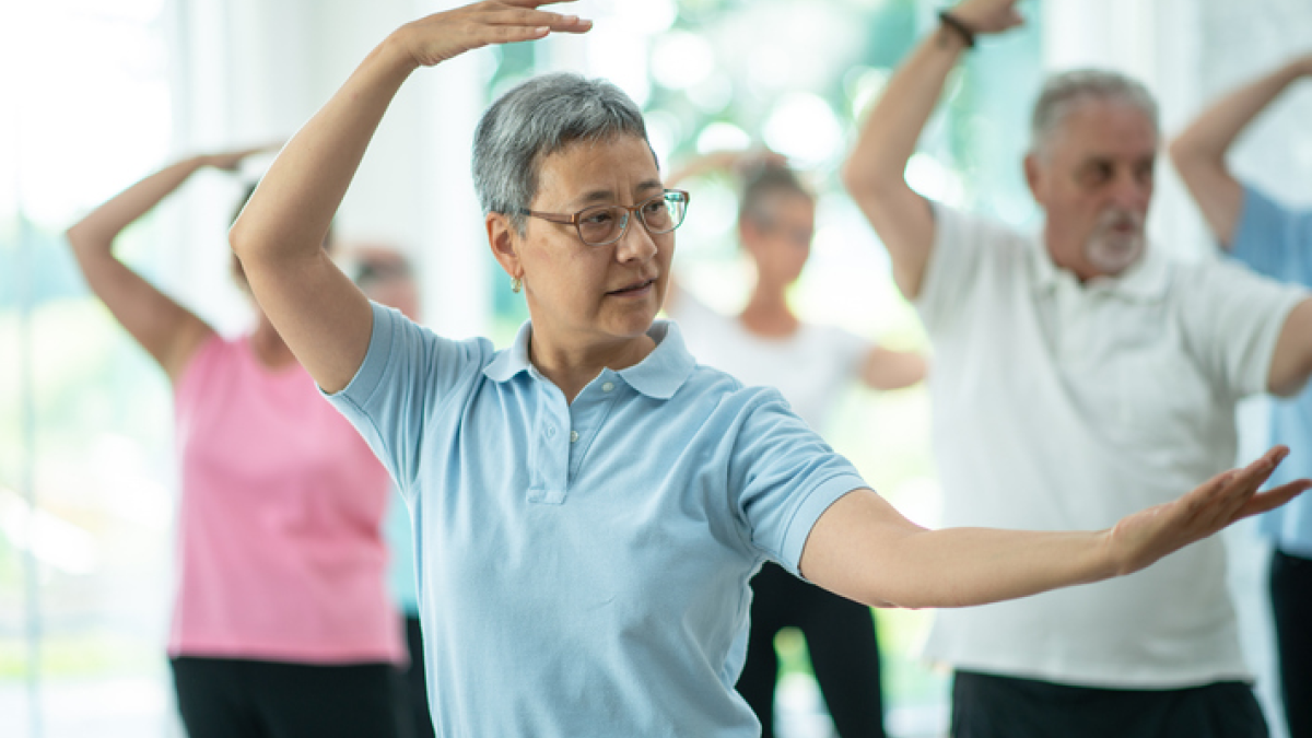 Tai chi class participants