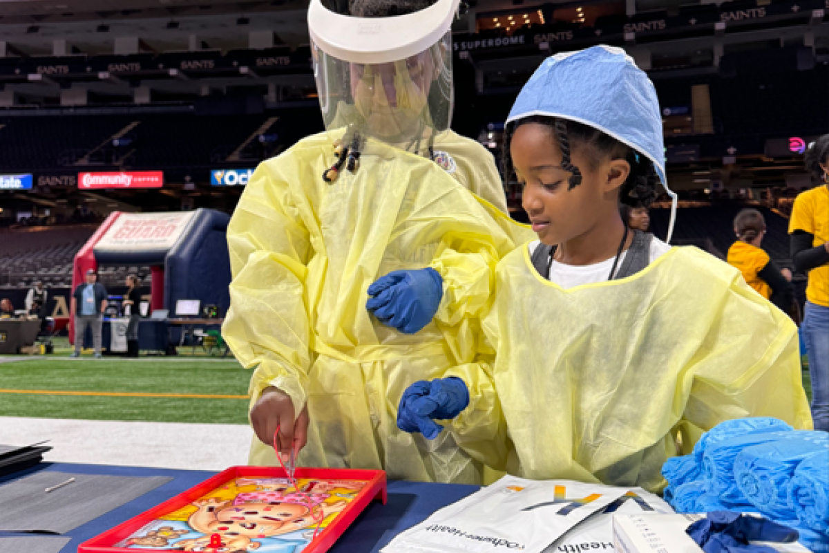 Ochsner STEM students playing game of operation