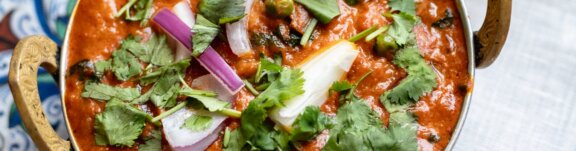Close up of Baingan Bharta in a bowl
