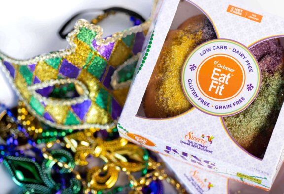 Eat fit king cake cake in box w mask beads photo by swerve low res 3