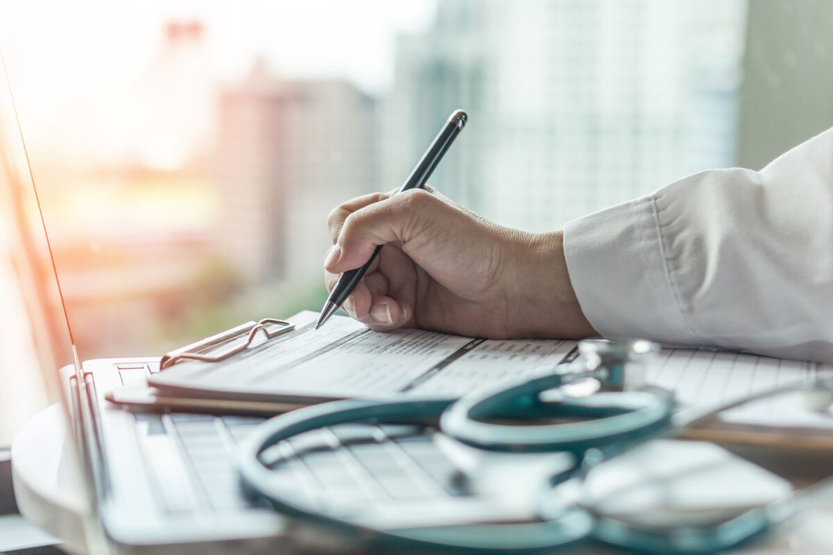 Filling out discharge papers