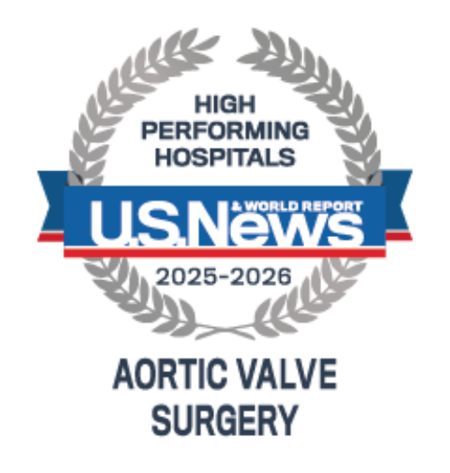 US News and World Report Aortic Valve Surgery Badge 2025