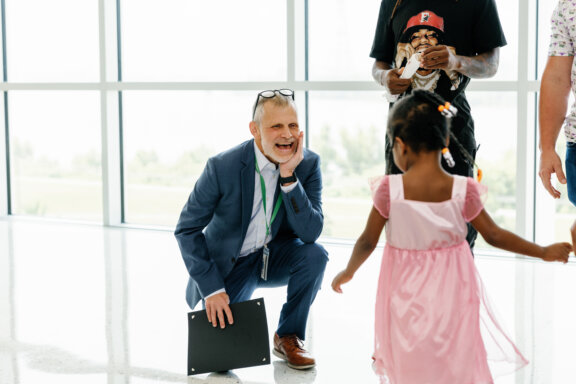 Living transplant surgeon and patient