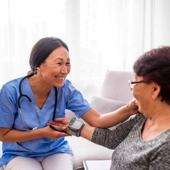 Nurse with patient