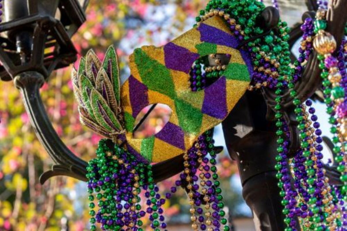 Mardi Gras Mask and Beads 1