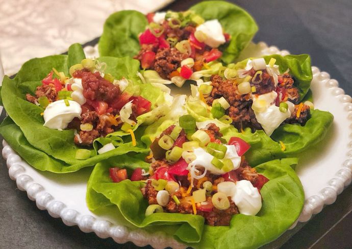 Lettuce wrapped taco