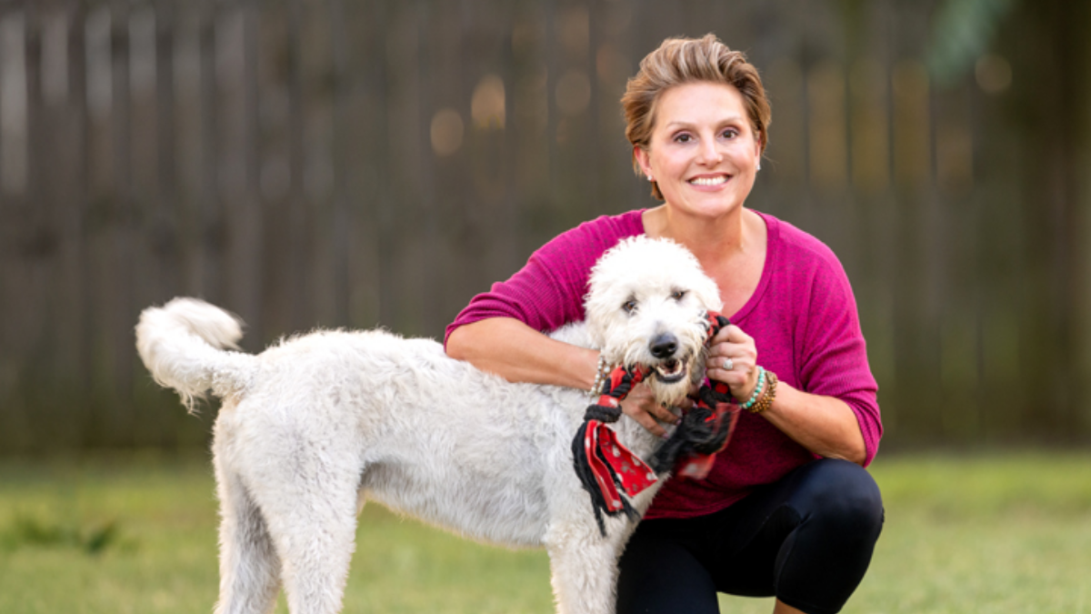 Taysha G Ochsner MD Anderson breast cancer patient with dog