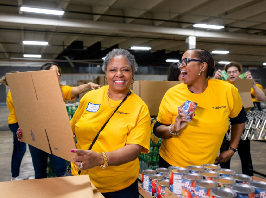 Ochsner employees at second harvest food bank