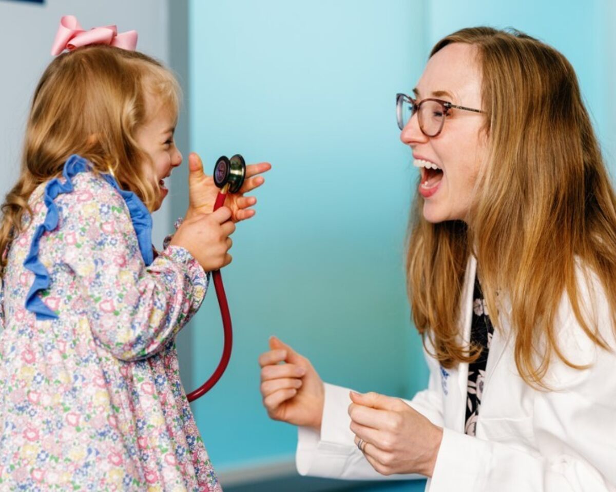 Dr Mouledoux with Ochsner Childrens pediatric patient