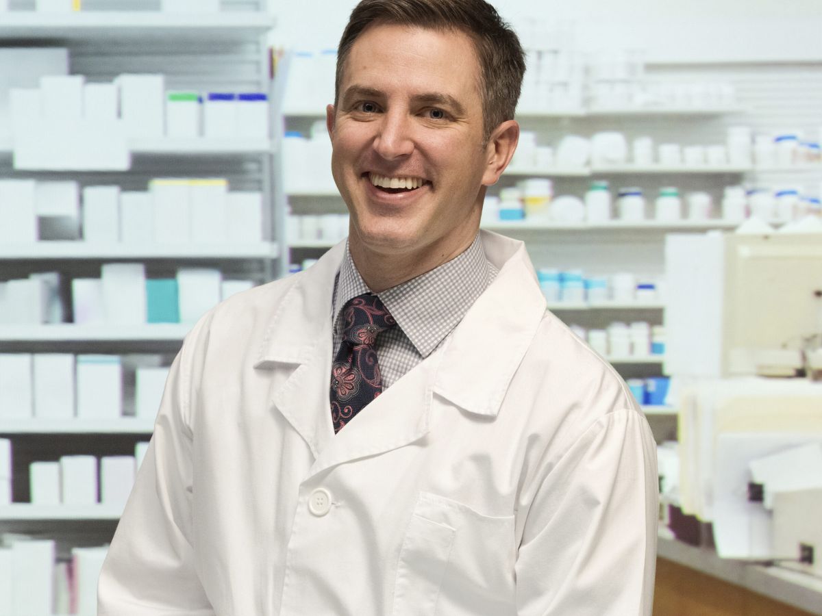 man in pharmacy