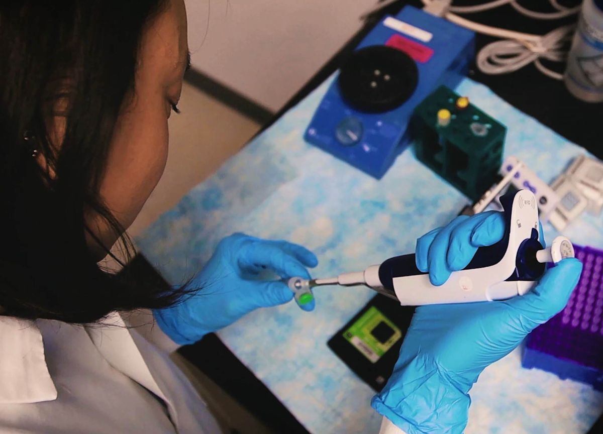 Scientist conducting a clinical trial