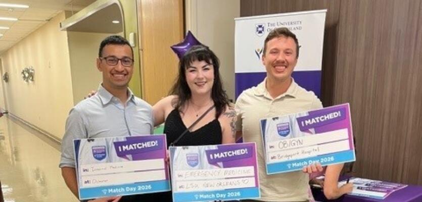 The University of Queensland Medical School-Ochsner Health and Ochsner Graduate Medical Education celebrate high Match Day rates