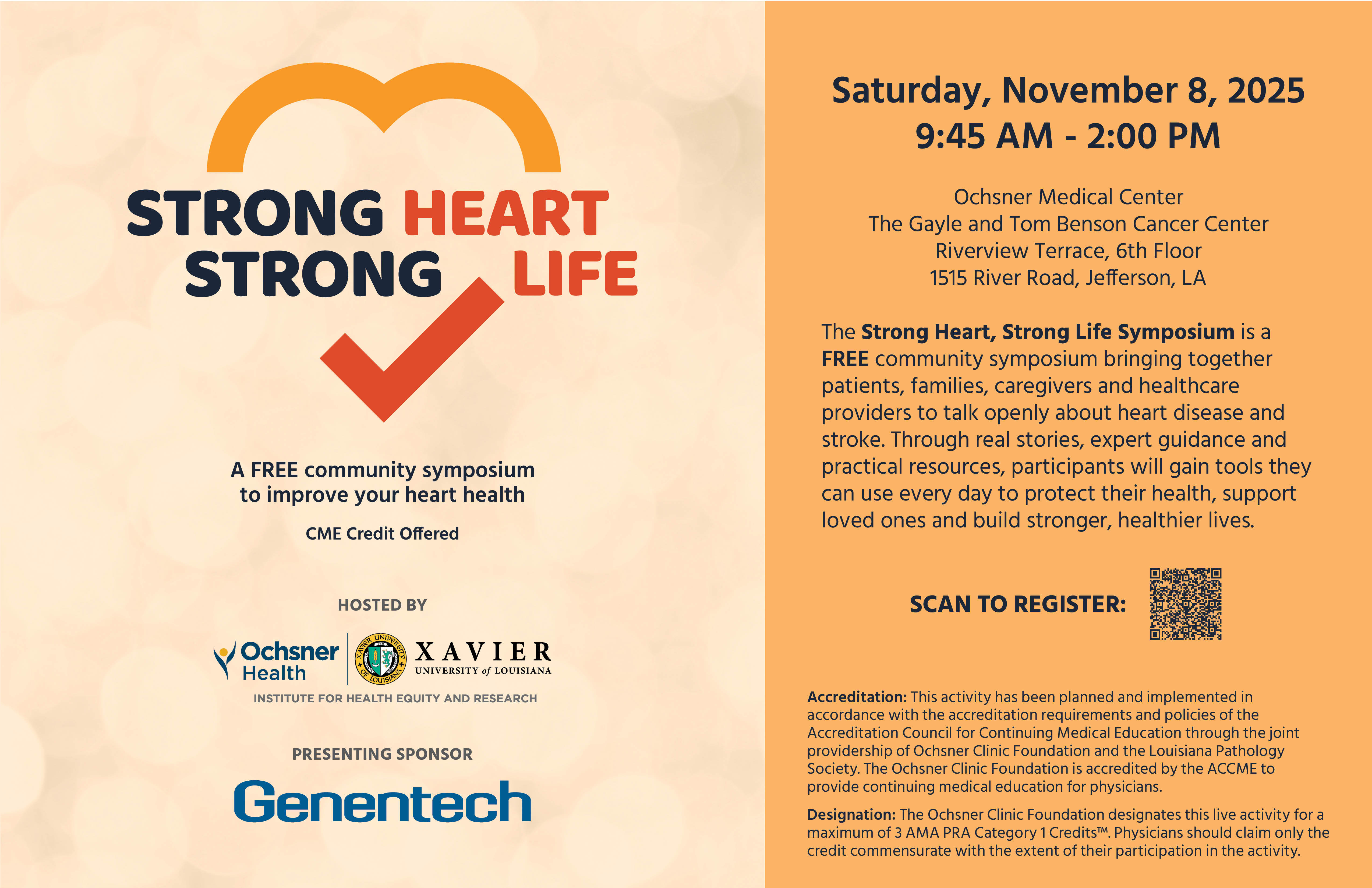Strong Heart Strong Life - Saturday, November 8, 2025 - Ochsner Medical Center - American Heart Association Symposium