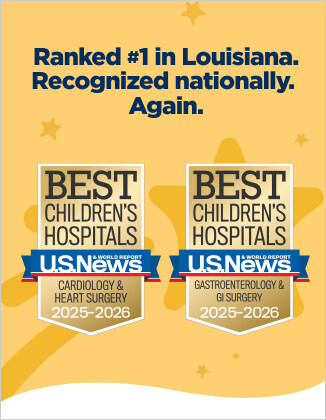 The only hospital ranked No. 1 for adults and kids in Louisiana - Ochsner Medical Center and Ochsner Children's Hospital (for mobile display)