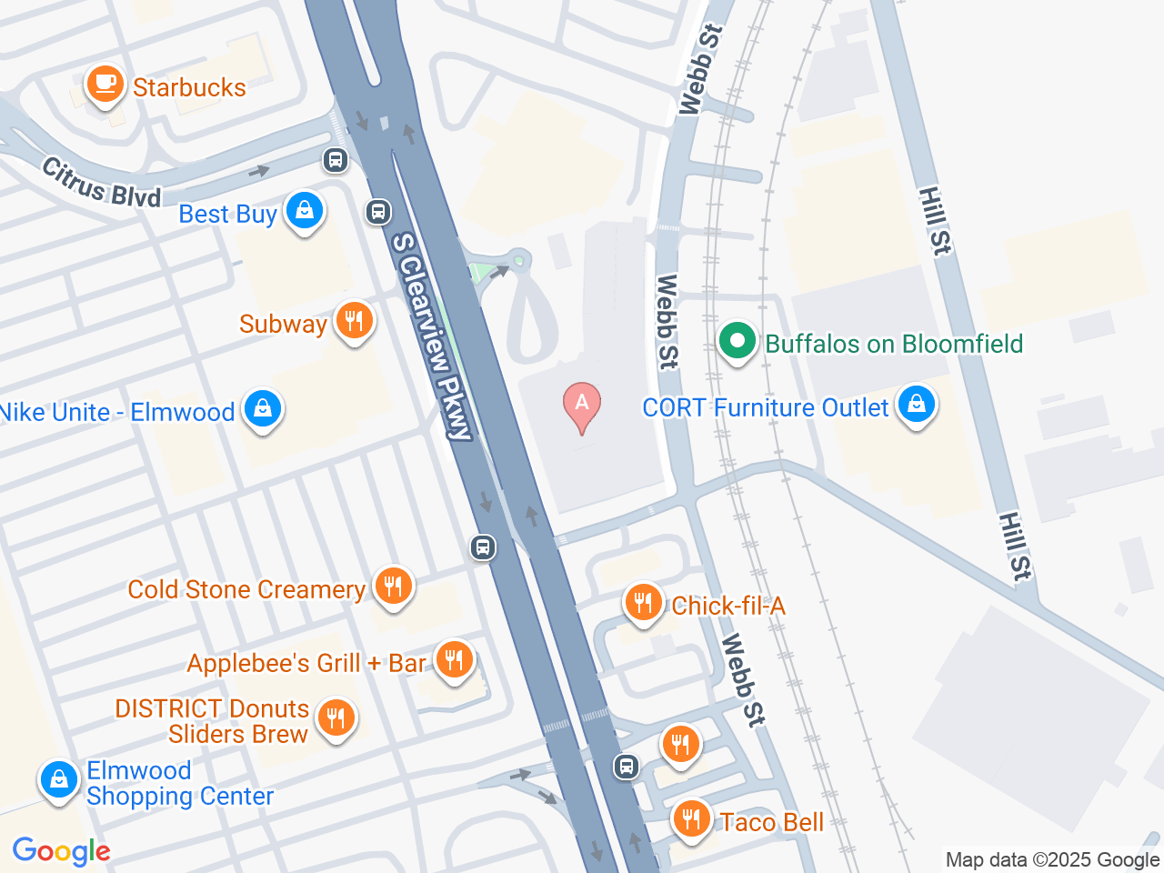 Map of Ochsner-affiliated facilities that provide services related to Athletic Training Outreach Program