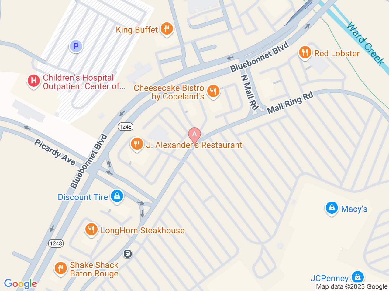 Map of Ochsner-affiliated facilities that provide services related to Pediatric Allergy and Immunology