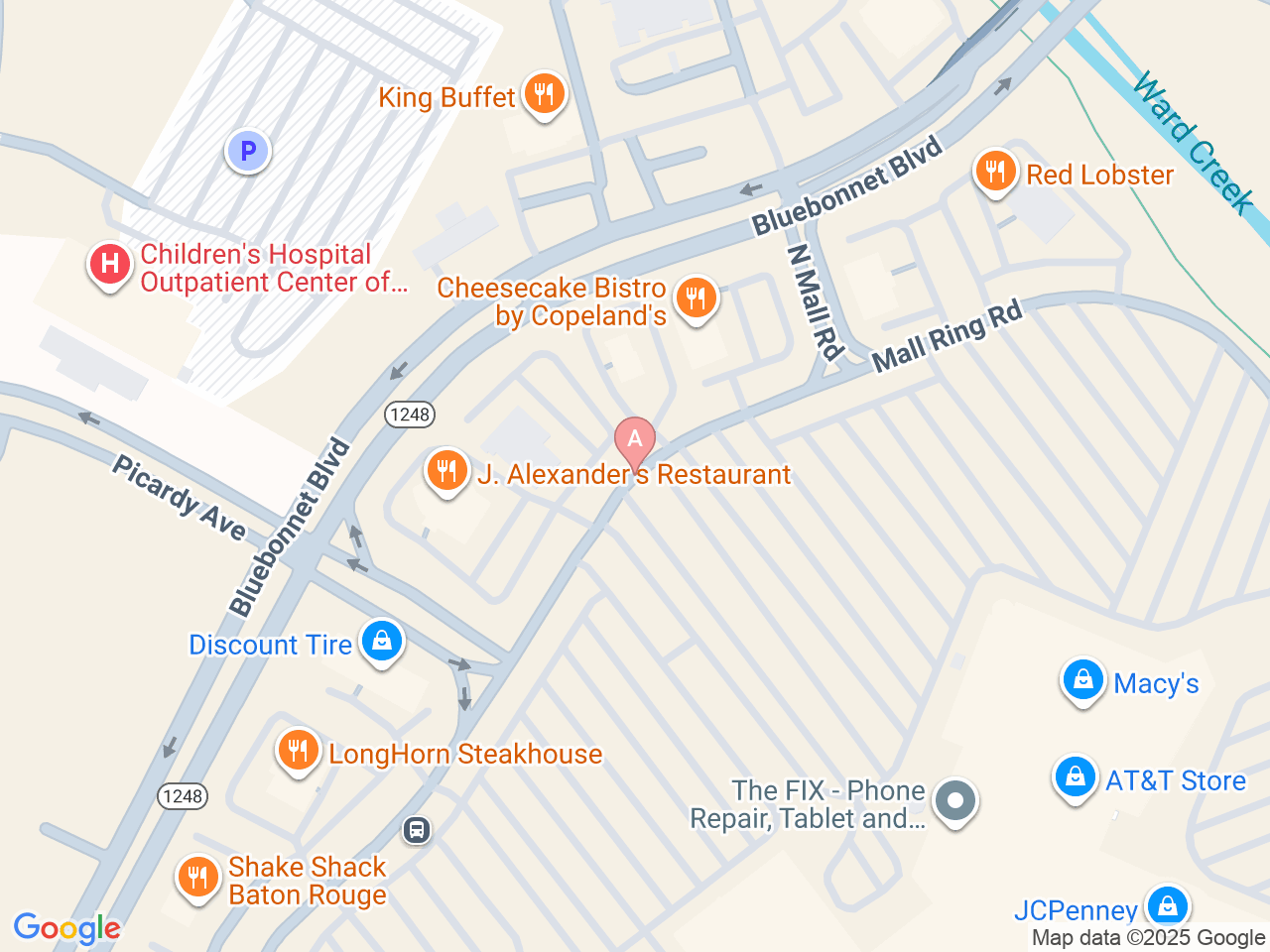 Map of Ochsner-affiliated facilities that provide services related to Pediatric Allergy and Immunology