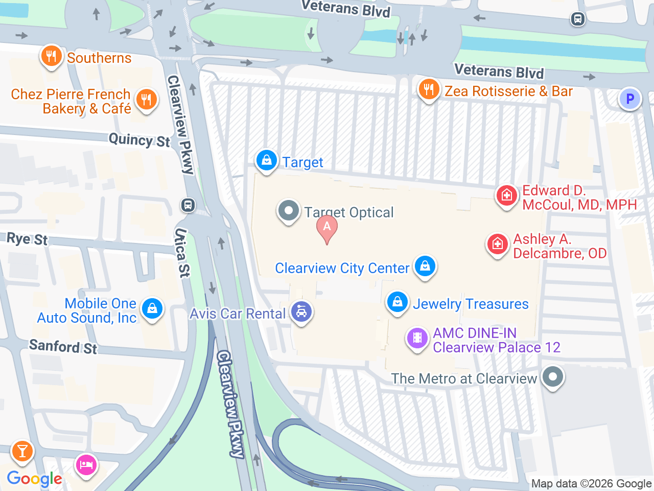 Map of Ochsner-affiliated facilities that provide services related to Rhinology