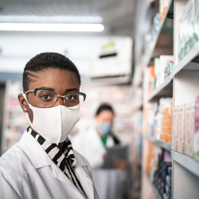 Pharmacy employee with mask v1